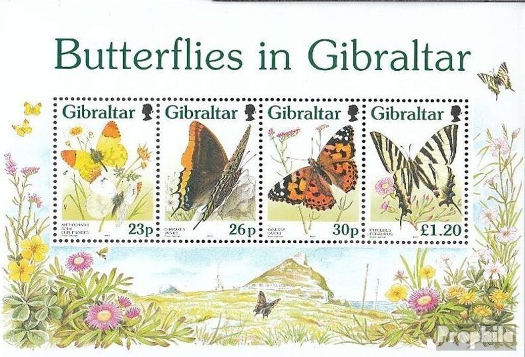 Briefmarken Gibraltar 1997 Mi Block28 (kompl.Ausg.) postfrisch Schmetterlinge