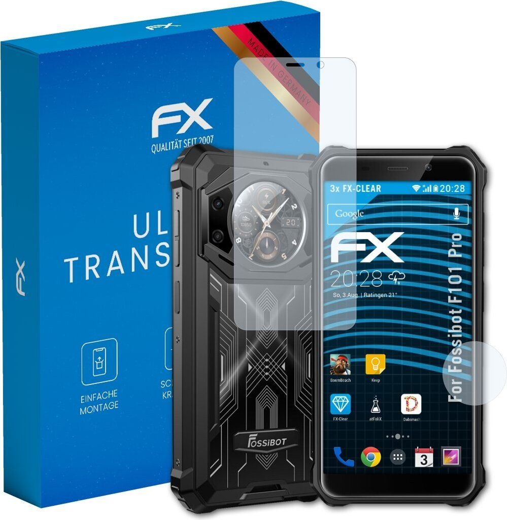 atFoliX FX-Clear 3x Schutzfolie kompatibel mit Fossibot F101 Pro Displayschutzfolie