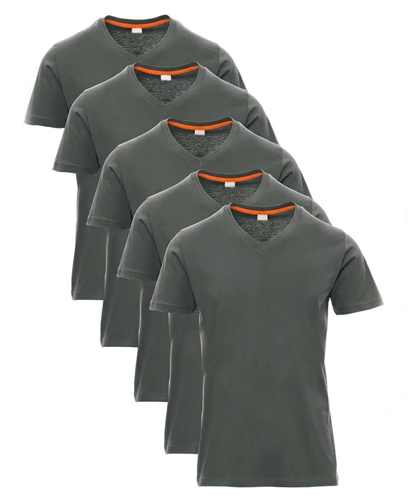 Mivaro Herren T-Shirt 5er Pack V-Ausschnitt - V-Neck Shirt aus 100% Baumwolle, Regular Fit, Basic Kurzarm, bis 5XL