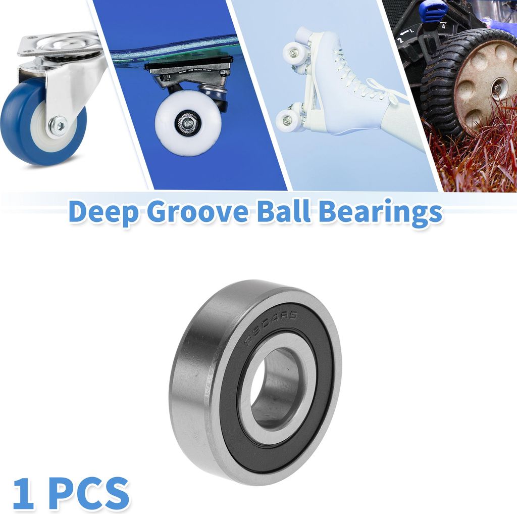 6304VV Rillenkugellager 0.79" ID 2.05" OD 0.59" W P4 Doppelte Gummidichtung Geschmierte Lager 1 Stk Auto Silberton, Schwarz