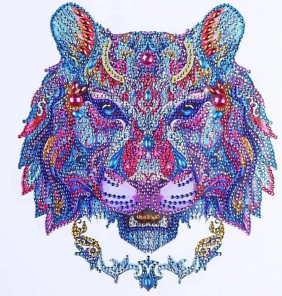 Kit Diamond Painting Tigre bleu 30x30 - Loisir créatif mosaïque strass