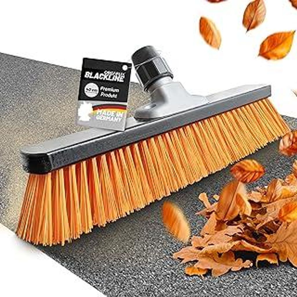 Premium Straßenbesen 40cm ohne Stiel - Blackline Orange, Kraftvoller Besen für Außenbereich, Extra langlebig, Hofbesen, Gartenbesen, Terrassenbe...