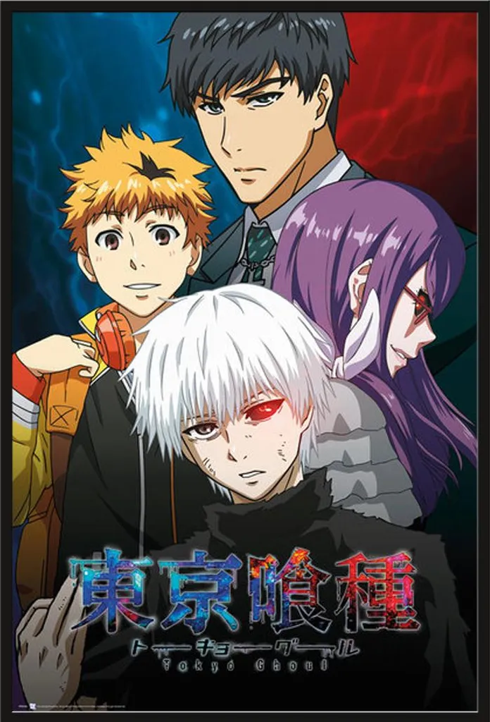 Poster Tokyo Ghoul vitre acrylique et Cadre Noir Interchangeable 61cm