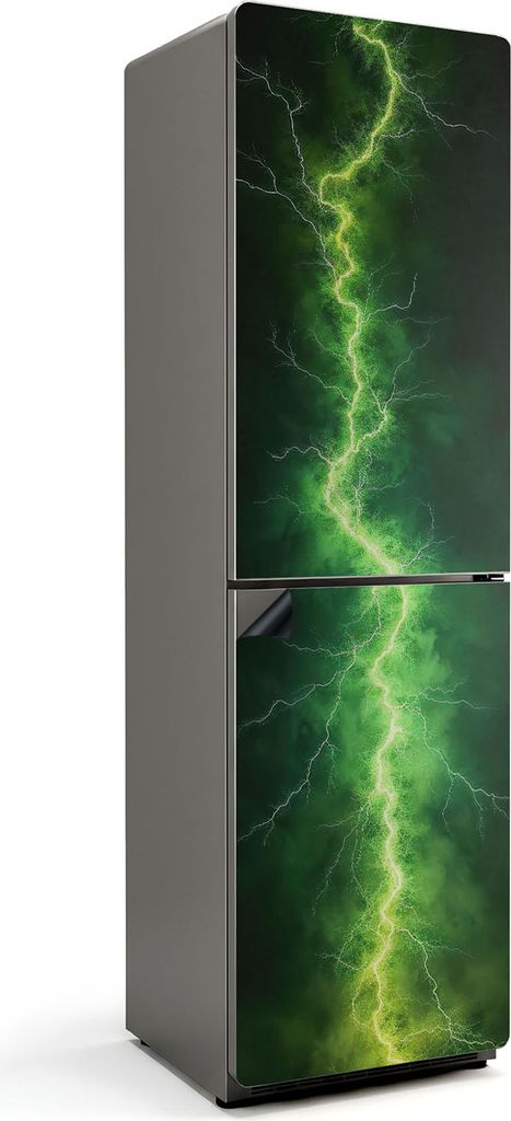 Vertikale Blitze in den Wolken – Magnetische Kühlschrank Abdeckung – Dekorfolie magnetisch Küche – Kühlschrank Magnet Deko – selbstklebe...