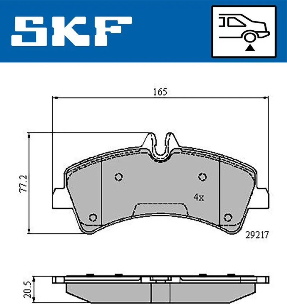 Plaquettes de frein SKF VKBP 90149 pour Sprinter et Crafter OE 2E0698451A
