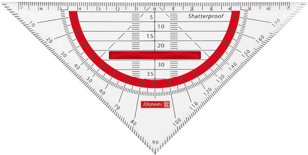 Équerre scolaire rouge incassable pour cours de maths et géométrie