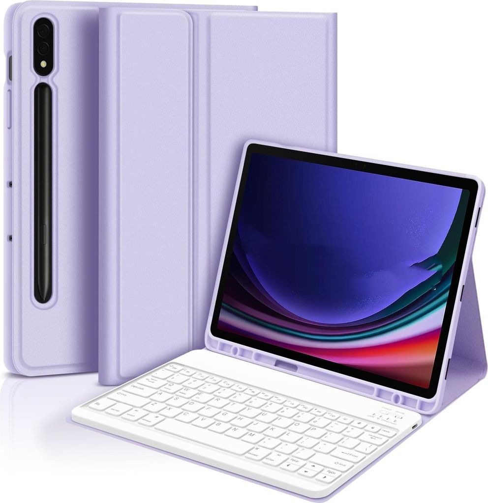 INF Lila Bluetooth Tastaturhülle mit Tastatur für Samsung Galaxy Tab A9+ (11 Zoll)