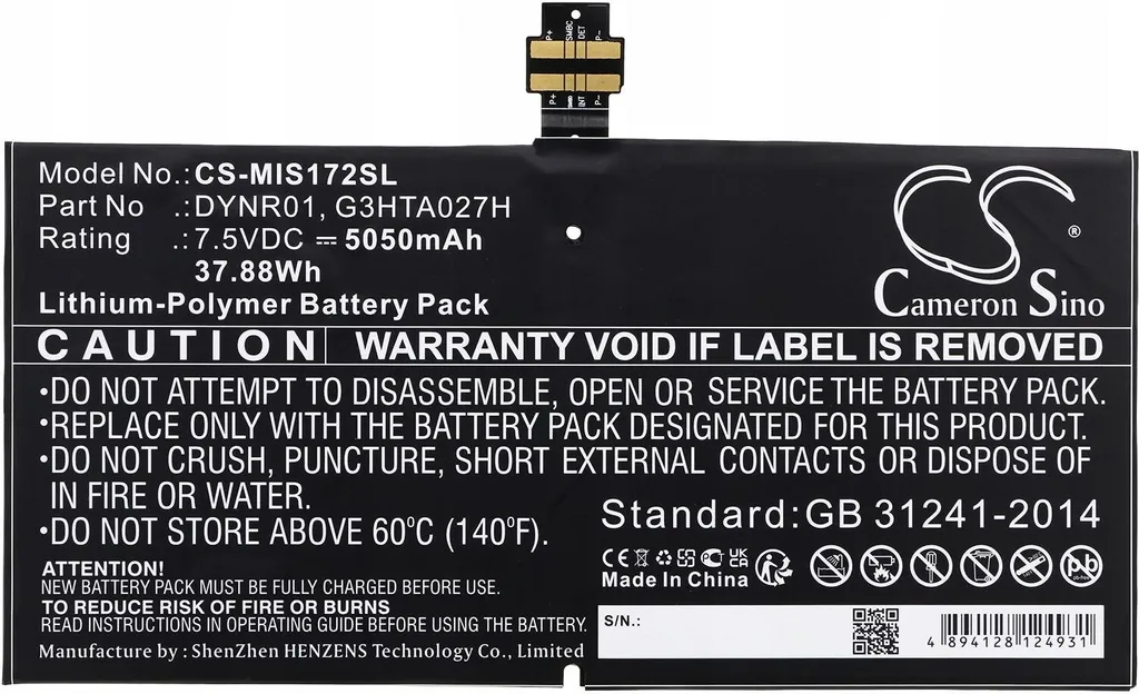 Batterie de Rechange pour Tablette Surface Pro 4 Modèle 1724 Interne - 7