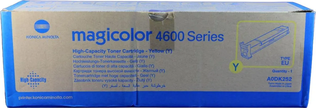Toner Konica Minolta A0DK252 Jaune Original pour Imprimante Magicolor - 8