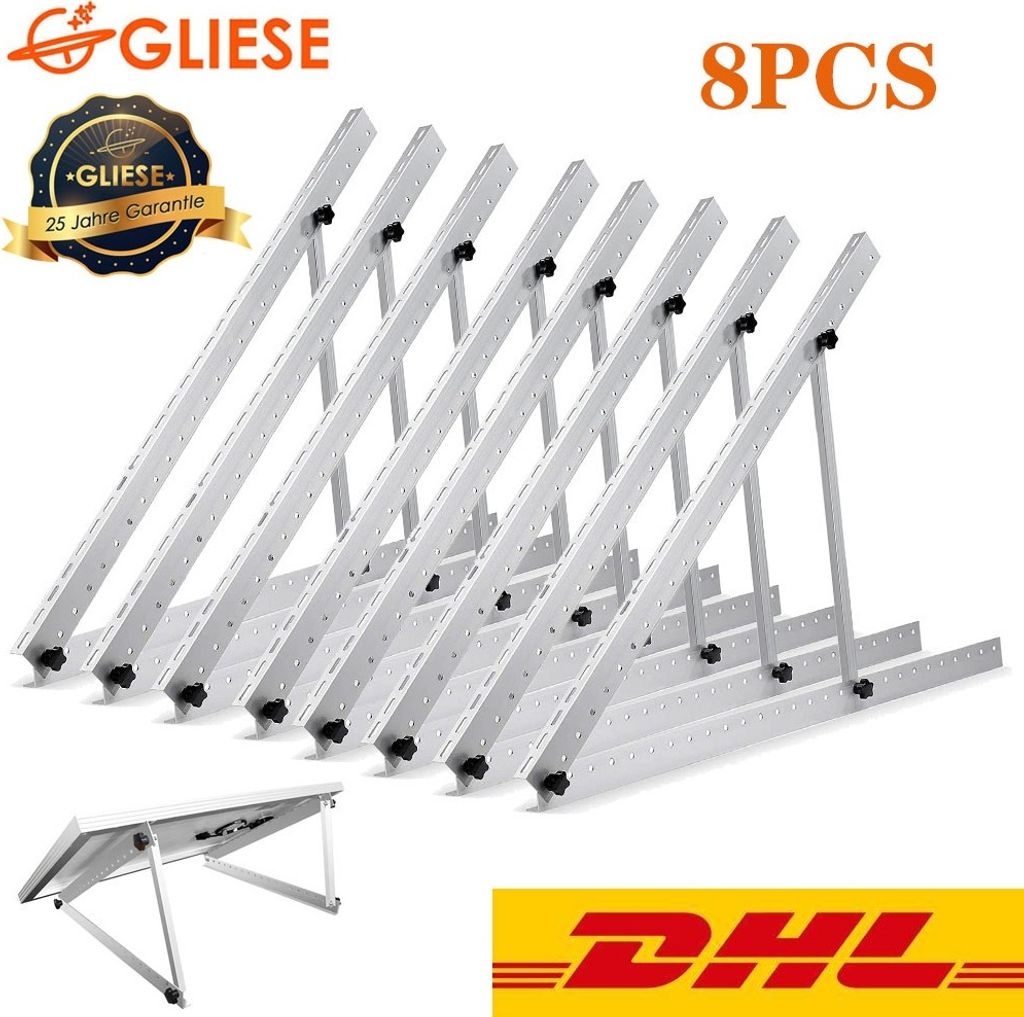 8X Balkonkraftwerk Halterung 118cm Solarpanel Solarmodul Produktbild 
