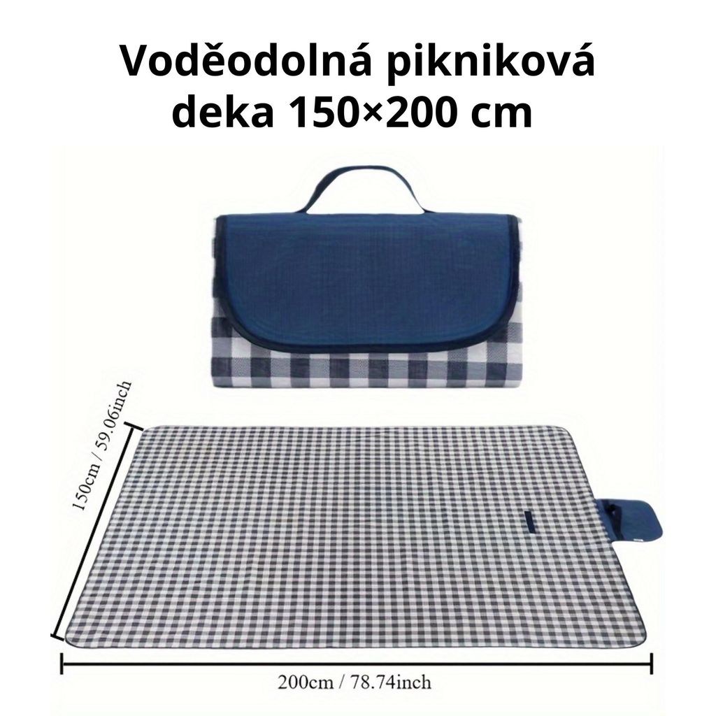 Voděodolná pikniková deka 150×200 cm – Plážová podložka & Obrázek produktu 