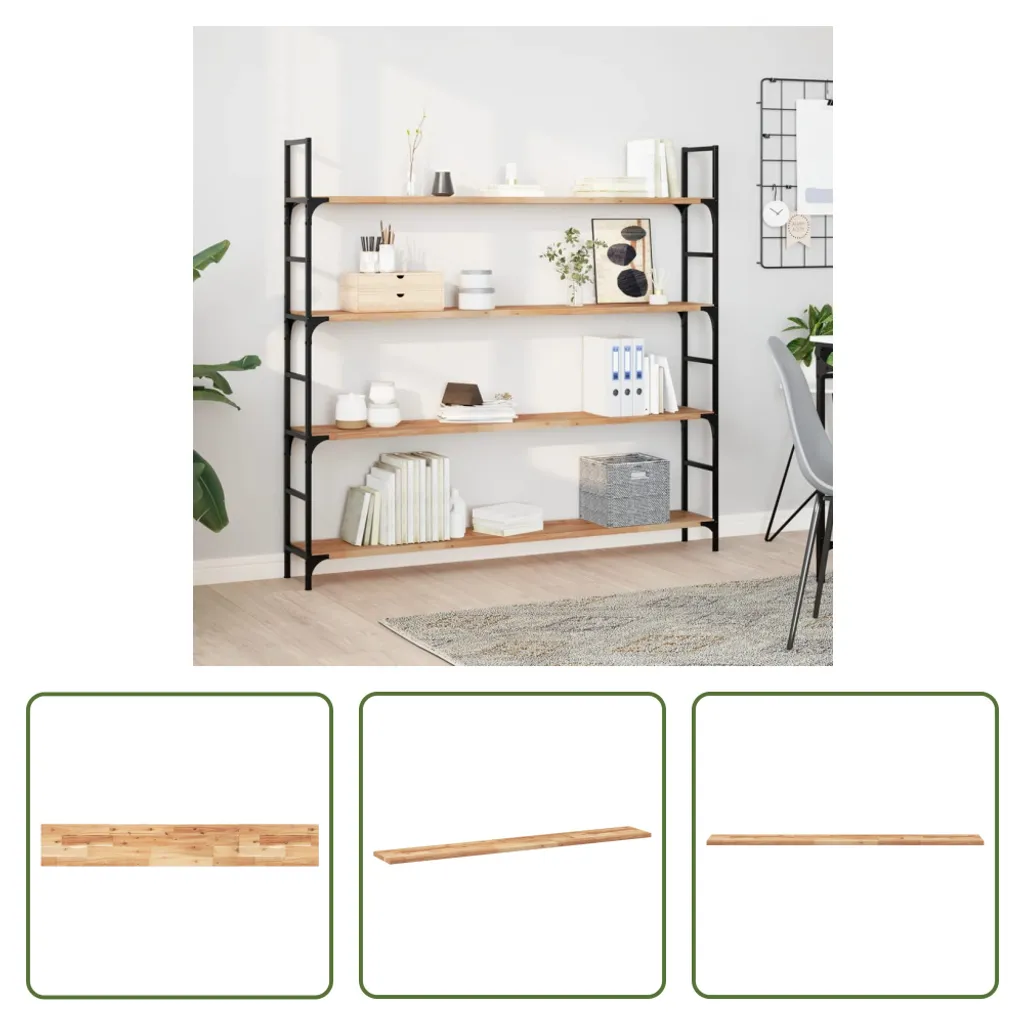 Mensola Legno Massello Acacia 140 cm | Scaffale Parete Alta Qualità