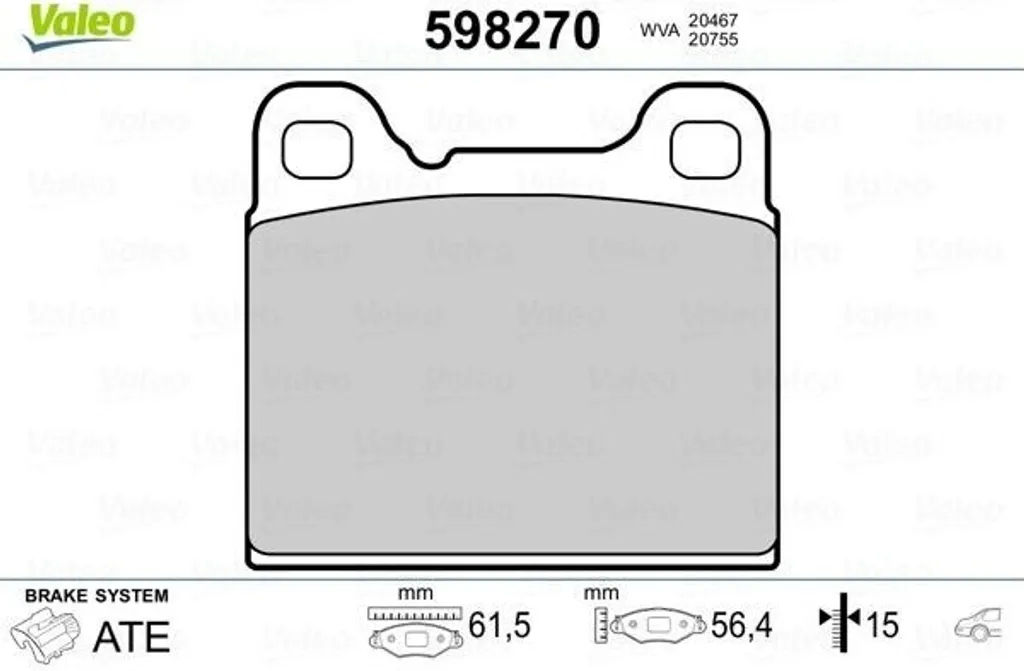 Plaquettes de Frein Arrière pour Volvo V70 S90 C70 V90 Gamme Valeo OE