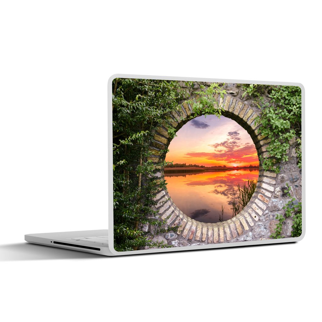 MuchoWow Laptop Aufkleber Sticker Cover Meer - Sonnenuntergang - Ausblick 40x30 cm - Laptop Dekoration - Selbstklebend