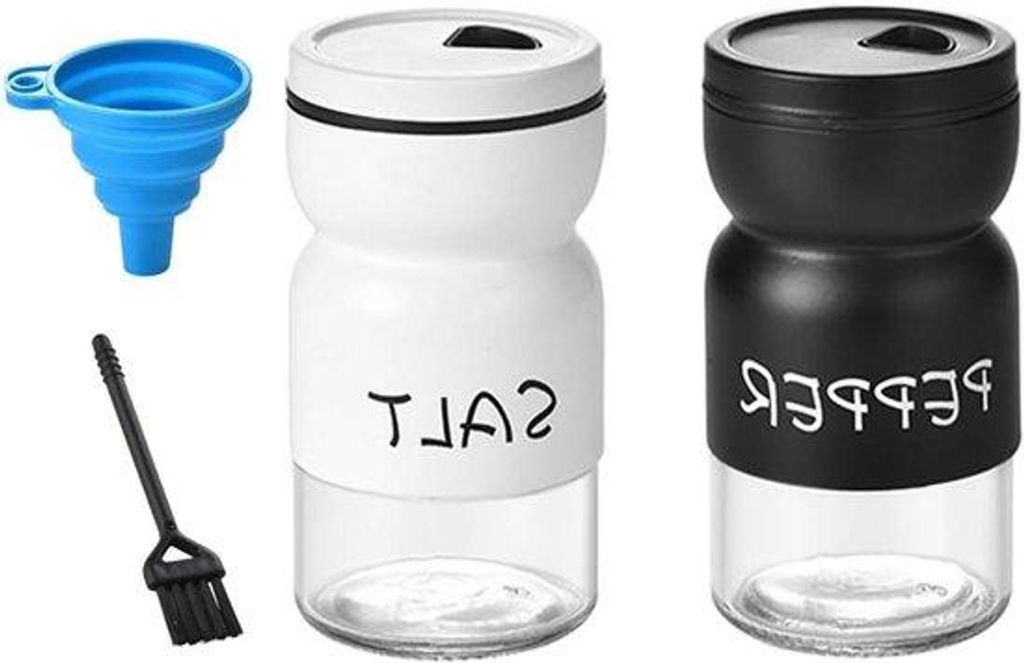 Kräuterstreuer Set schwarz weiß Glas