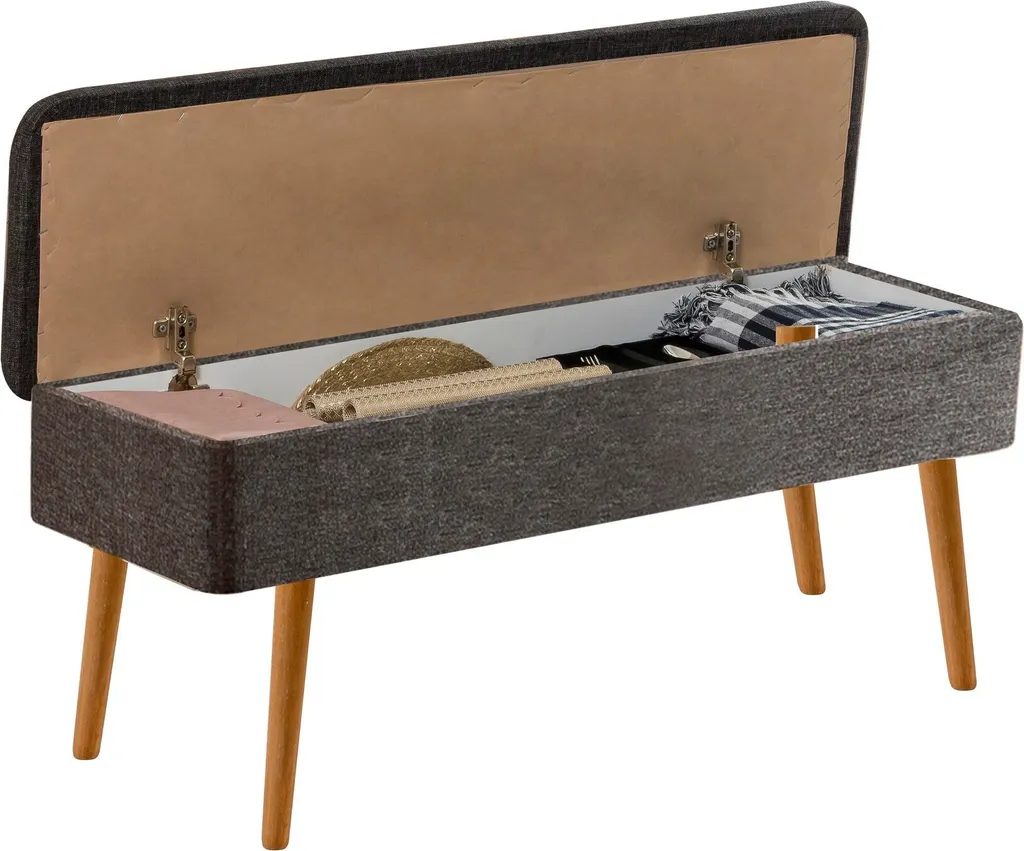Aménagez votre entrée avec le banc Vina 1053-2 anthracite en pin 90cm - 3