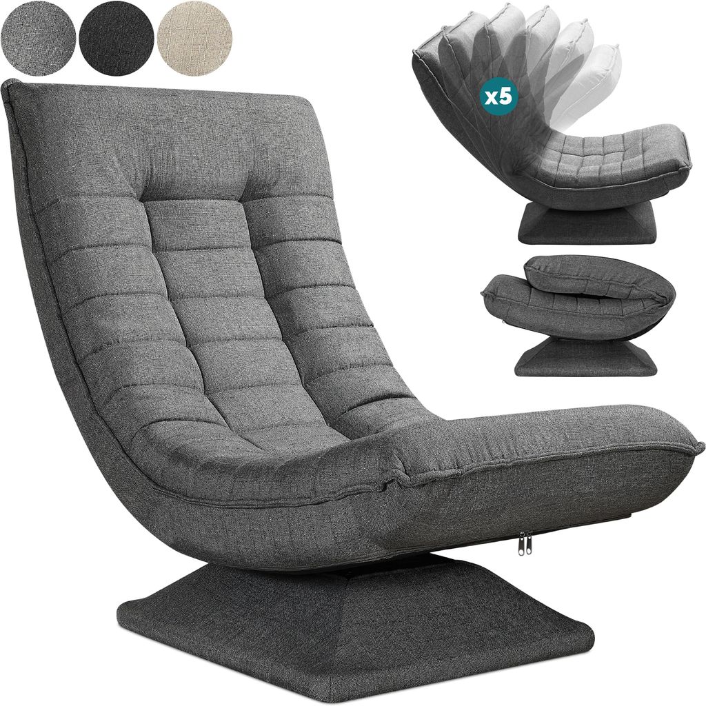 CASARIA® Sessel verstellbare Rückenlehne 360° Drehbar Produktbild 