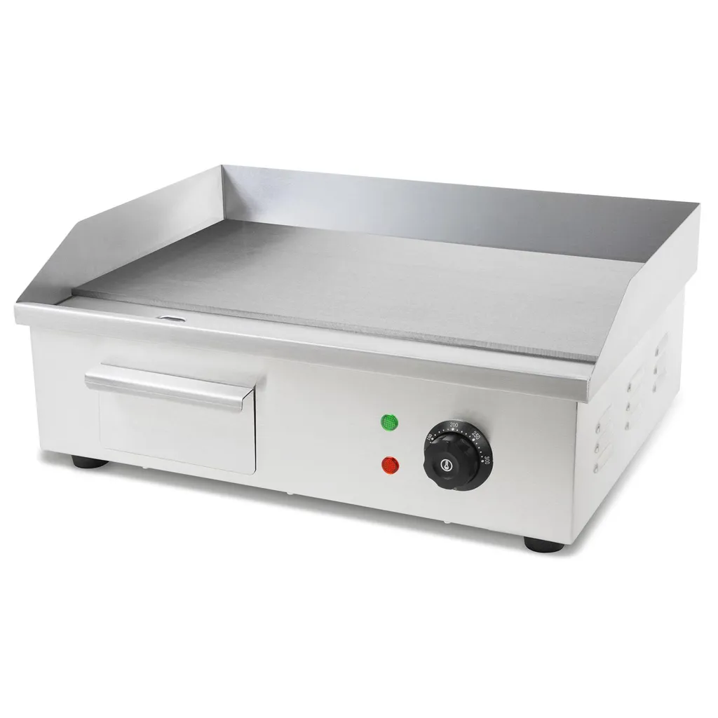 Gril électrique de table en acier inox avec thermostat réglable 300W