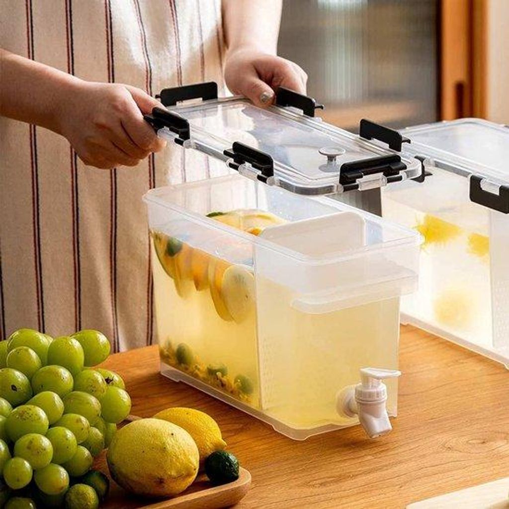 Kunststoff Getränkedispenser 3,5L mit Zapfhahn für Kühlschrank