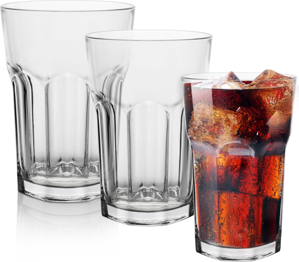Gläser Set 270ml Cocktailgläser | Trinkgläser 6 Stk. Latte Macchiato Gläser Glas | Wassergläser Spülmaschinenfest