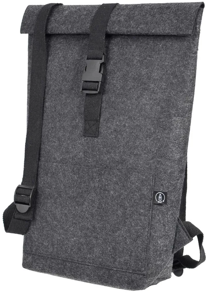 Sac à dos ordinateur STOP 46230 en feutre RPET gris foncé rolltop