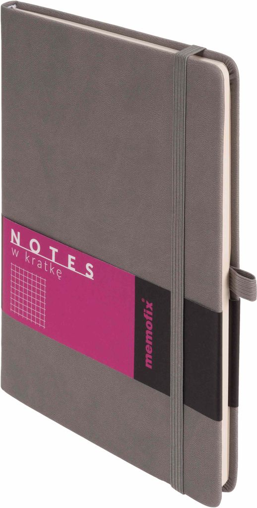 Notes A5 w kratkę szary z ekoskóry Produktbild 