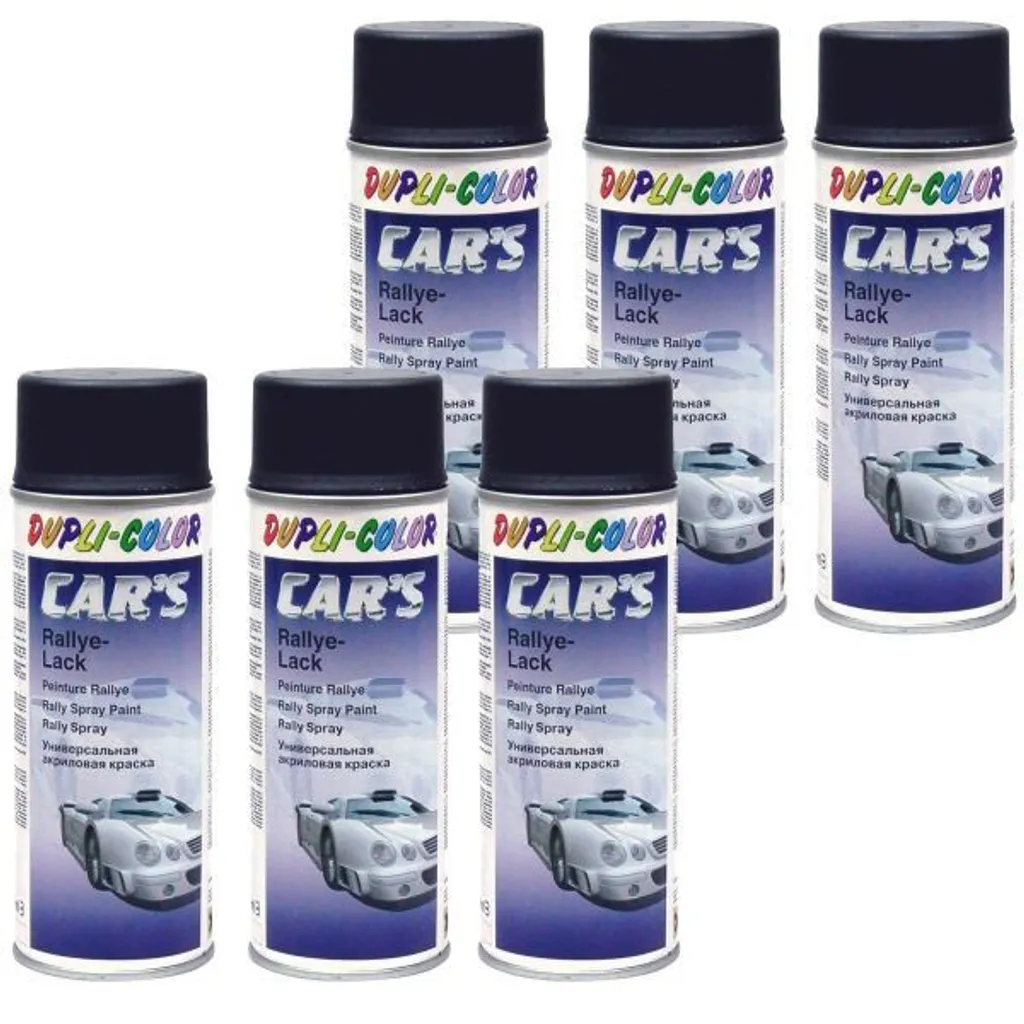 Dupli-Color Rallye Lack Peinture Noir Satiné 400ml - Lot de 6 Bombes