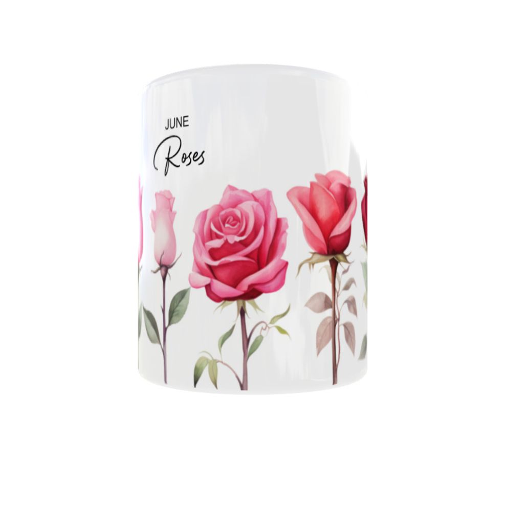 Becher 300ml Sammlung Blumen Pflanzen Monate v10 Juni Rosen Rosen