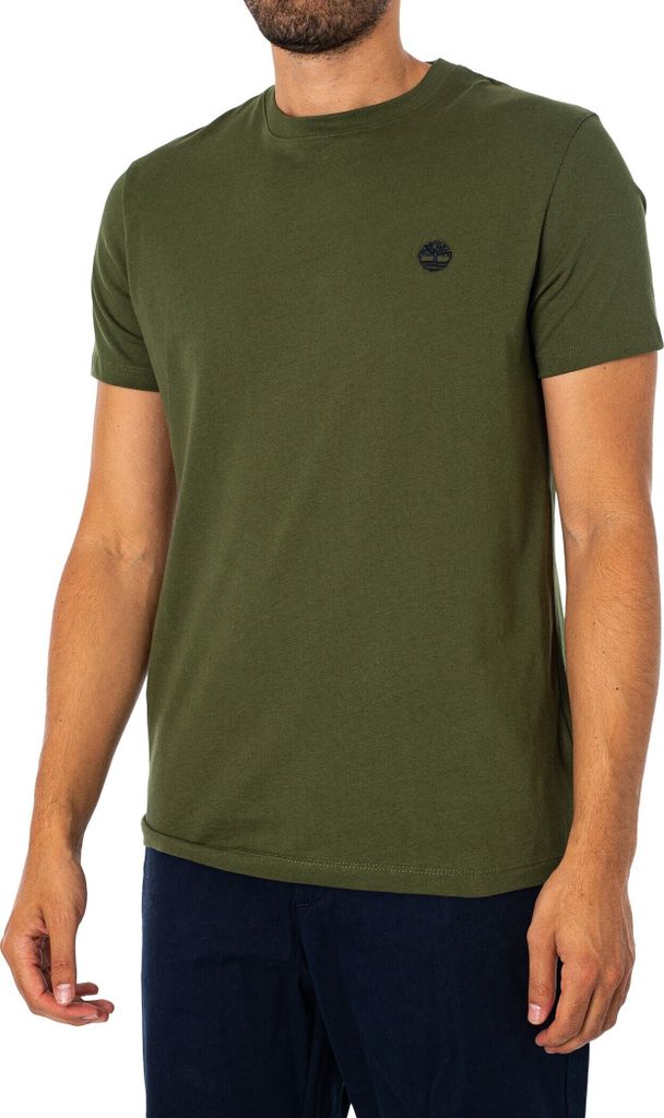 Timberland Slim Fit T-Shirt mit gesticktem Logo, Grün S
