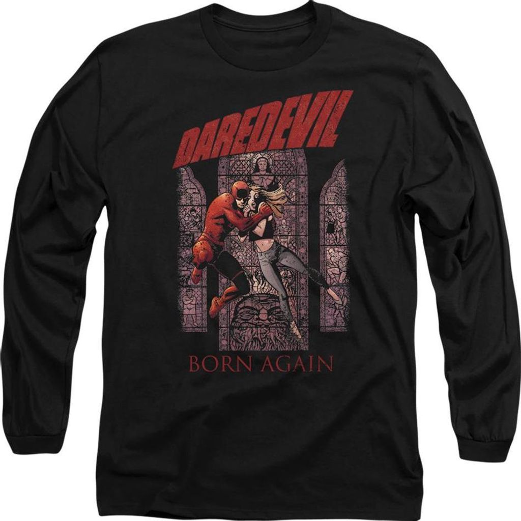 Daredevil - "Born Again" T-Shirt für Herren/Damen Uni, Langärmlig TV21745 (XL) (Schwarz)