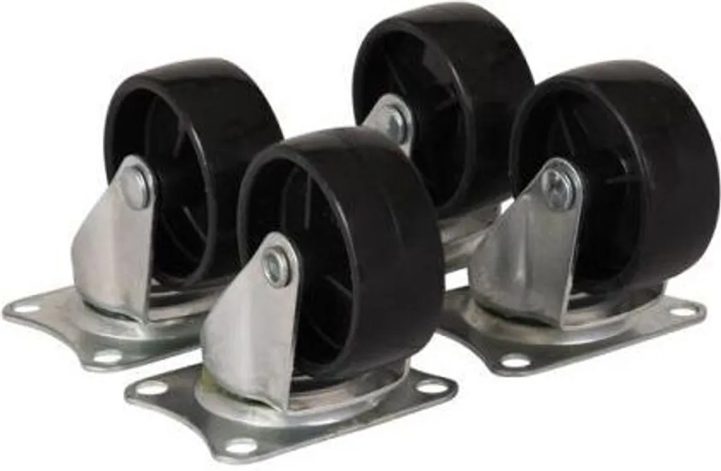 Trailerarer Trailereck Lot de 4 Roulettes Pivotantes 50 mm Noir Robustes