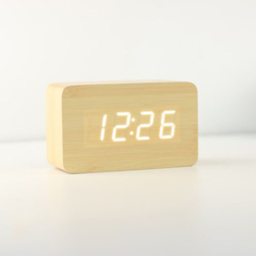 1 Stück, Digitaler Wecker, Elektronische Led-zeitanzeige Aus Holz