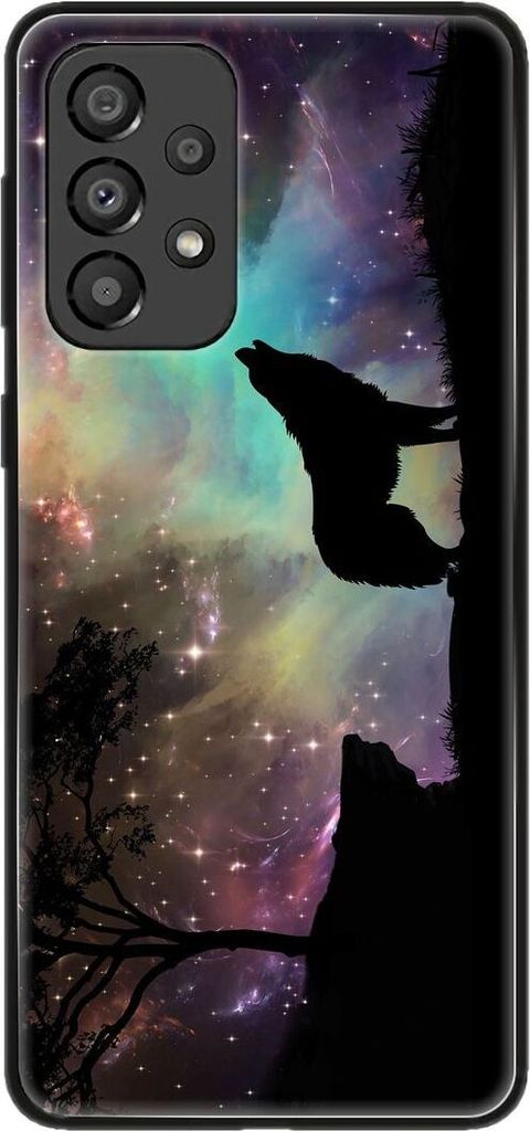 König Design Hülle kompatibel mit Samsung Galaxy A33 5G Kunststoff Soft Handyhülle - Handy Case Wolf Abendhimmel