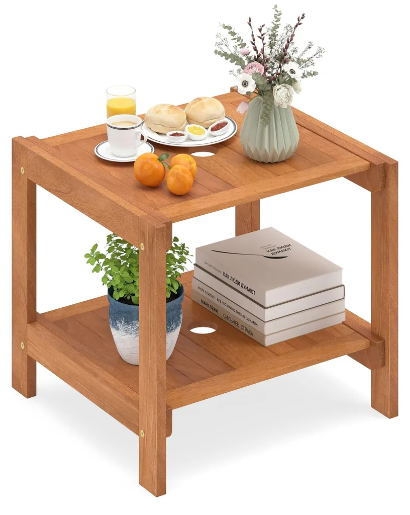 Table bois stable avec rangement pour optimiser les petits balcons