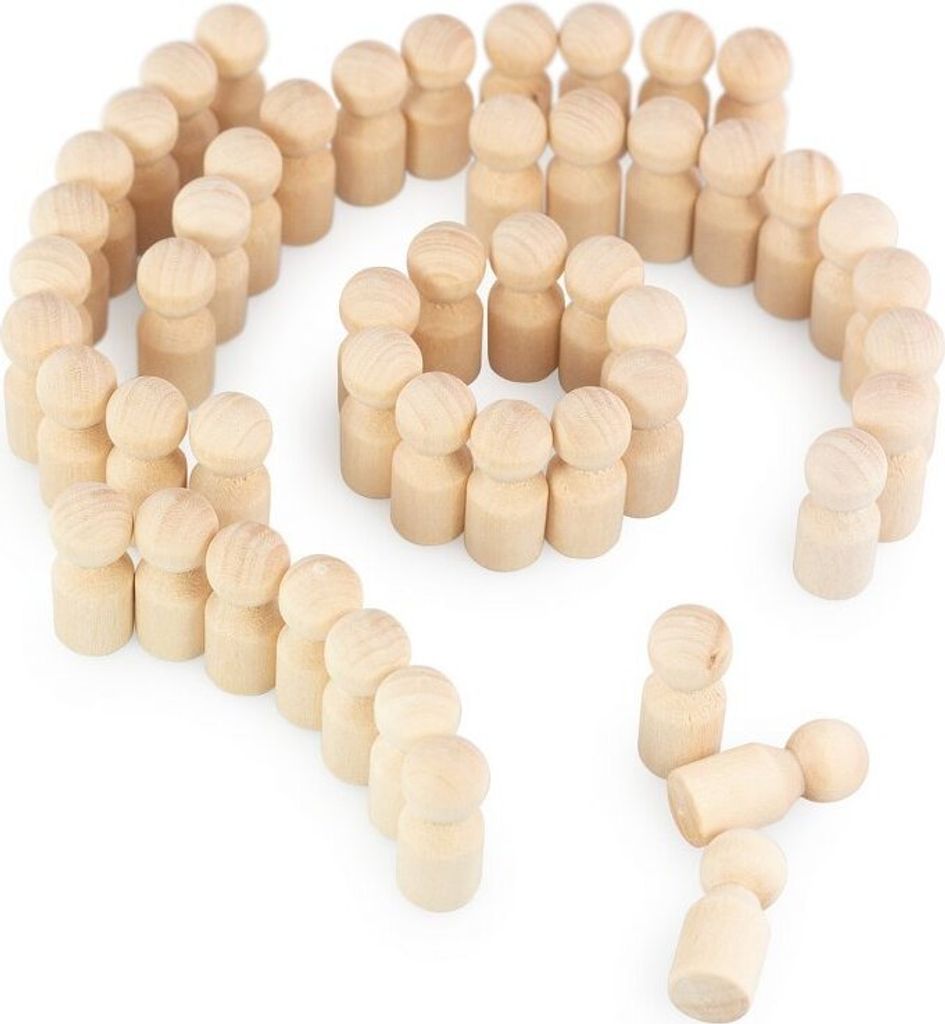 Ulanik Holzpuppenset für Brettspiele (50 Stück) Produktbild 