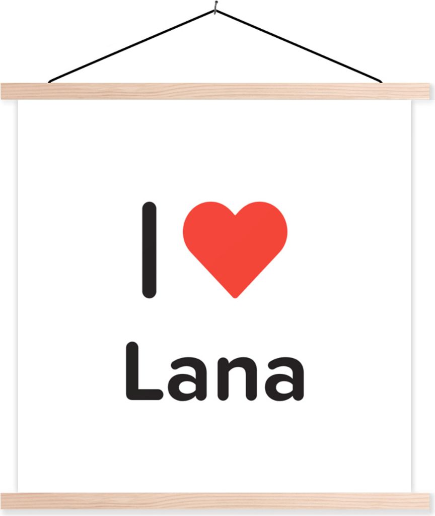 MuchoWow Textilposter Ich liebe - Lana - Mädchen 40x40 cm mit holzfarbenen Rahmen - Posterleiste