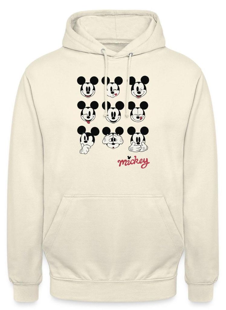 Mickey & Minnie Mickey Mouse Gesichtsausdrücke Uni Hoodie, L, Vanille-Milchshake