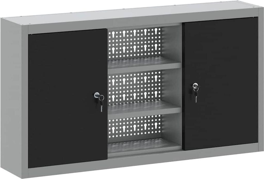 vidaXL Werkzeugschrank mit Regal Schwarz und Grau 50 x 20 x Produktbild 