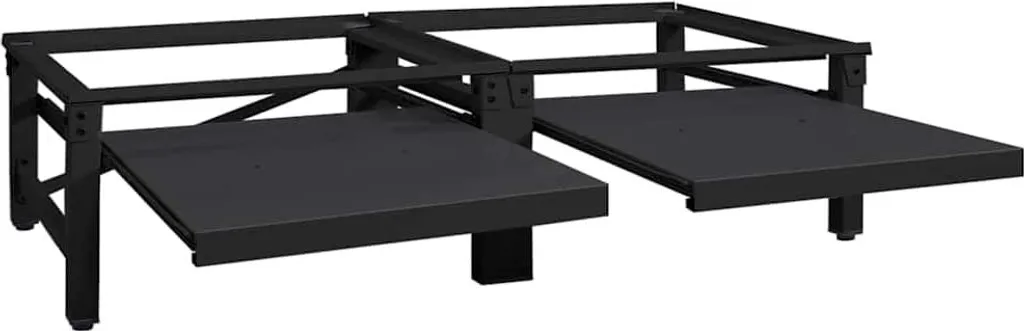 vidaXL Plate-forme pour machine à laver 2 pcs noir support double
