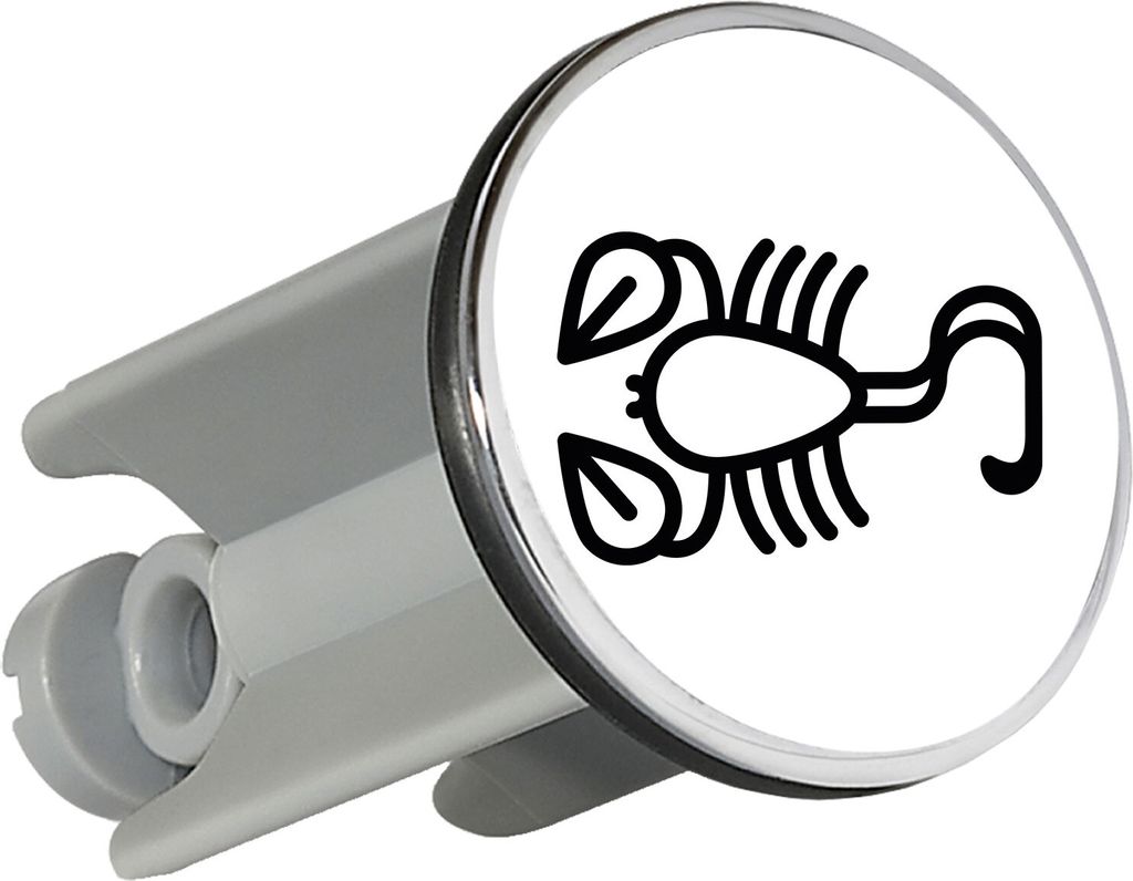 Huuraa Waschbeckenstöpsel Skorpion Sternzeichen Symbol 4cm höhenverstellbar Abflussstopfen Geschenkidee