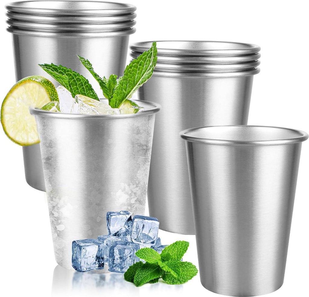 350 ml rostfreier Edelstahl stapelbare Becher für Camping - BPA-freier Reisebecher (10 Stück)