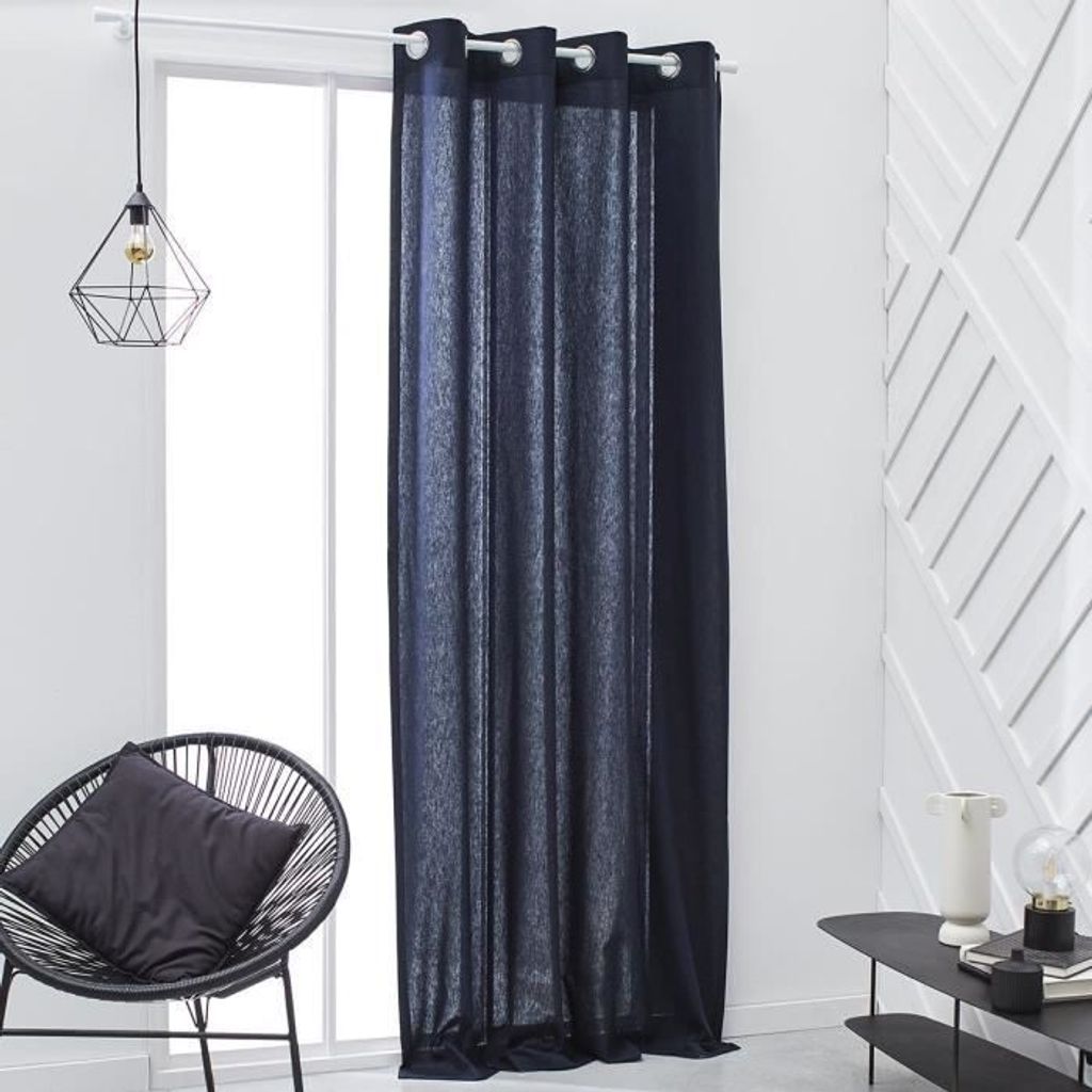 Ösenschal TODAY, 140x240cm, 100% Baumwolle, Navy Blau,