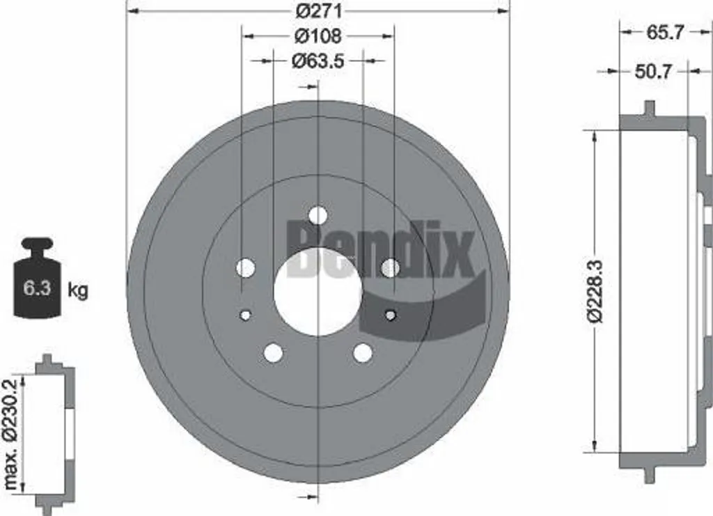 Tambour de frein BDM1075 contre les vibrations et bruits sur Focus