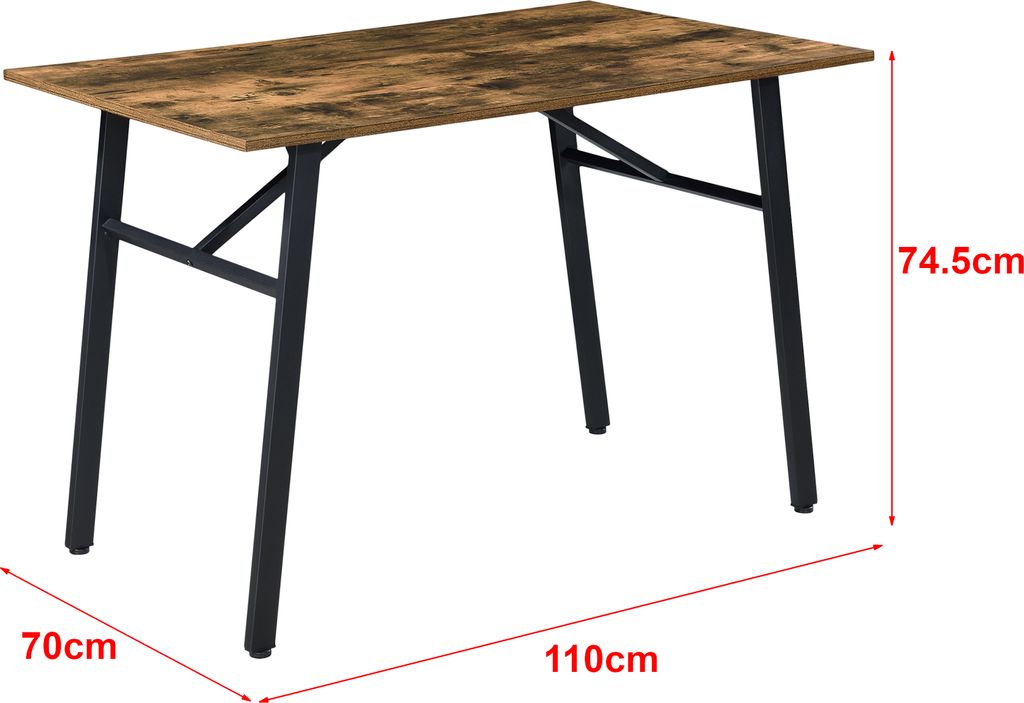 Jedálenský stôl Flatanger 110x70x75cm Kuchynský stôl pre 4 Obrázok produktu 3