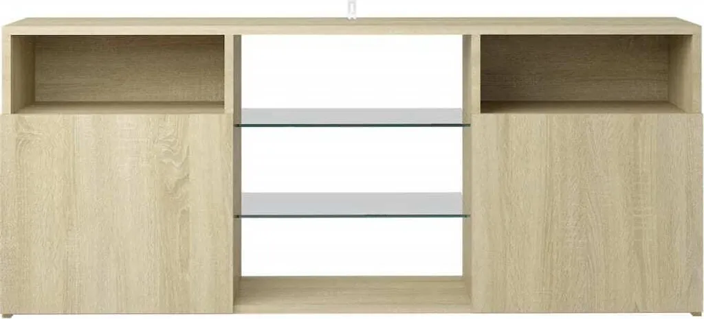 vidaXL Mobile TV con luci LED Sonoma rovere 120x30x50 cm - Mobile TV - Mobile TV - Mobile TV con LED - Mobili TV - 6