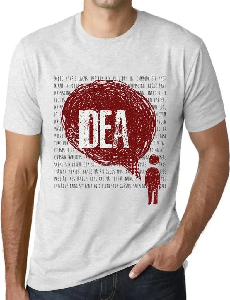 Herren Grafik T-Shirt Gedankliche Idee – Thoughts Idea – Öko-Verantwortlich Vintage Jahrgang Kurzarm Lustige Druck Geburtstag Geschenk Mann