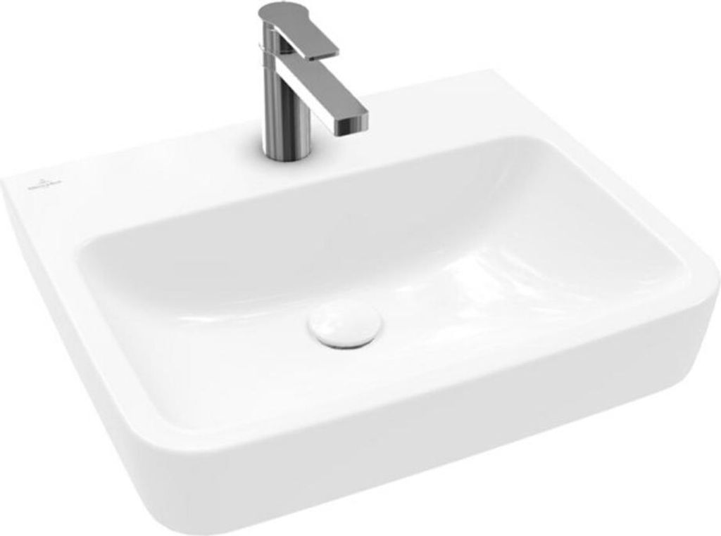 V&B Einbau-/Aufsatzwaschtisch O.NOVO 55x46cm, eck, m HL, o. ÜL, weiß C-plus