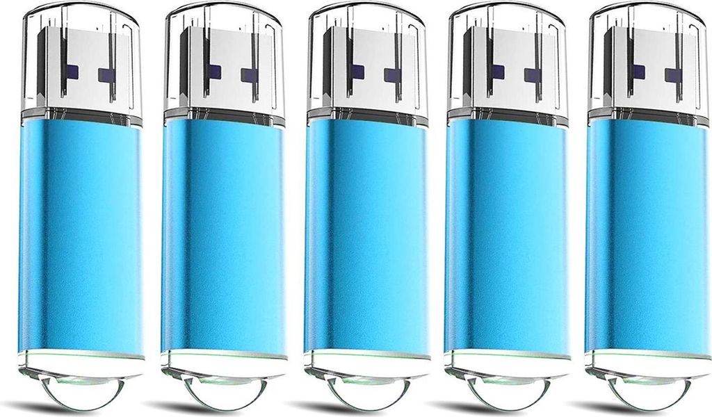 5x 1GB USB 2.0 Stick Flash USB Drive Kompakt USB Flashdrive Speicherstick Memorystick Farbe: Blau
