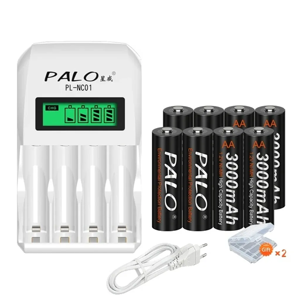 Piles rechargeables AA haute autonomie 3000mAh à faible autodécharge 8X