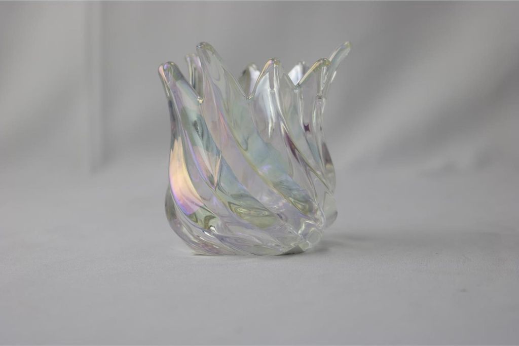 Mansion Atmosphäre Teelichthalter Tulpe weiß 9x9x9,3cm